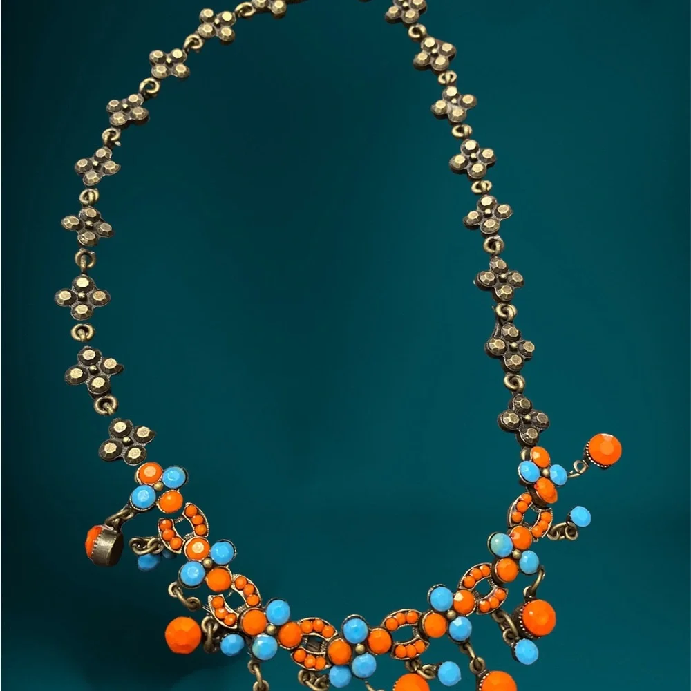 Dainty Choker Necklace Turquoise Coral - Picture 4 of 5